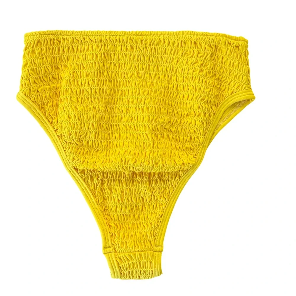 L*Space‎ Barlette Bottom Bitsy Marigold Smocked High Waist Bikini Bottom XS